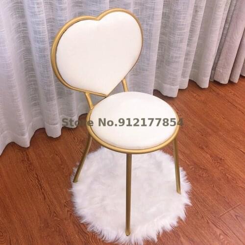Modern minimalist bedroom backrest dresser love chair nail flannel makeup chair net red girl heart small stool