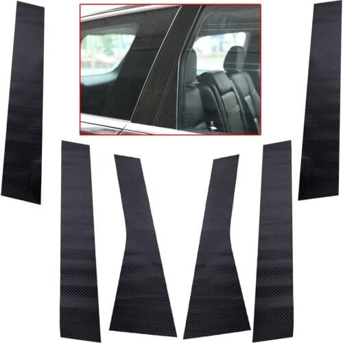 Car Carbon Fiber Style Window Pillar Post Trim Sticker Stripe fit for Jeep Cherokee 2014 2015 2016 2017 2018 2019 2020
