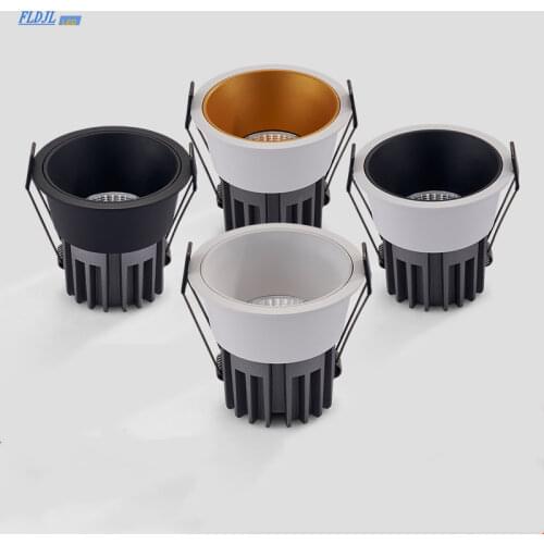 Dimmable recessed round LED downlight COB spotlight 7W 9W 12W narrow side opening LED light indoor lighting
