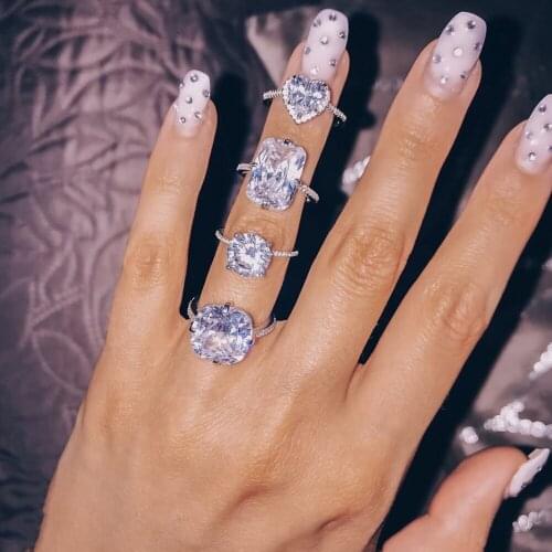 Three styles 925 Sterling SILVER PAVE SETTING FULL Diamond DIAMOND ETERNITY ENGAGEMENT WEDDING Band Ring SET Fine JEWELRY