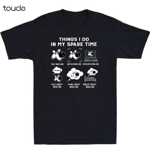 Things I Do In My Spare Time Play Bowling Watch Bowling Vintage Mens T-Shirt