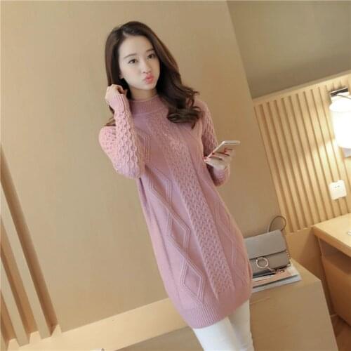 2021 Hot Spring Autumn Women Long Knitted Sweater Dress Casual Long Sleeve Turtleneck Pullover Simplicity Comfortable Versatile