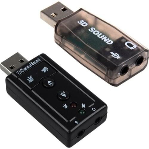 1 Pcs Instantly External 5.1 USB 3D Audio Sound Card Adapter For PC Desktop Notebook Laptopcreates A Miniphone & 1 Pcs Sound Car
