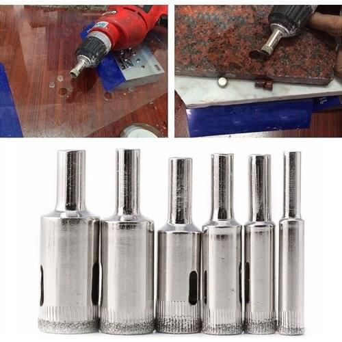 10pcs/set Hole Saw Drill Bits Tool Set for Glass Ceramic Marble Tile 3-18mm Diamond