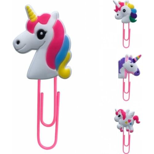 100pcs Unicorn Bookmarks Animal Paper Clips Stationery for Teacher Students School Office Supply Page Holder for Girls Kids Gift
