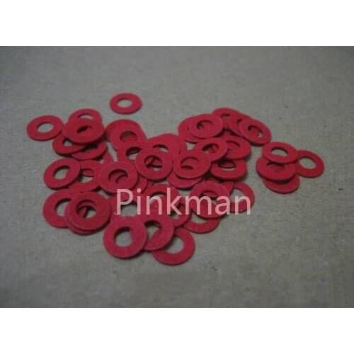 100 Pcs M16 16mmx22mmx1.2mm Red Insulating Fiber Washer