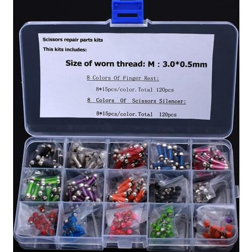 240psc Removable Finger Rest Scissors Tang Tail Nail/sliencer Hairstyling Tool Salon Scissor Parts 3.0*0.5mm accessories PJ-0038