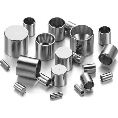 30/20Pcs Stainless Steel Fold Over Crimp Cord End Leather Clasp Tip End Connector for DIY Jewelry Making Findings Supplies