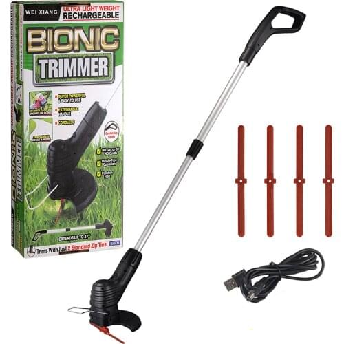 32W USB Rechargeable Cordless Electric Lawn Mower Handheld Portable Lightweight Mowing Machine Trimmer Electric Mower Weed Eater