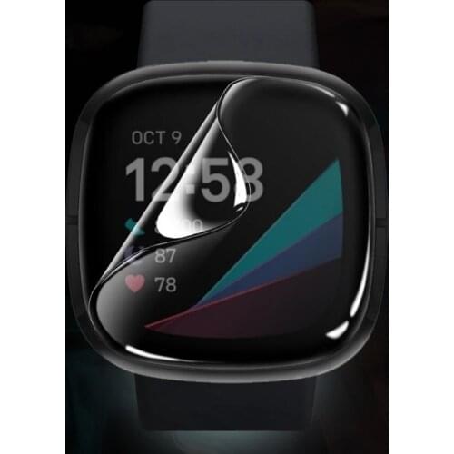 5pcs Soft TPU Clear Protective Film Versa3 Smartwatch Guard For Fitbit Versa 3/ Sense Smart Watch Full Screen Protector Cover
