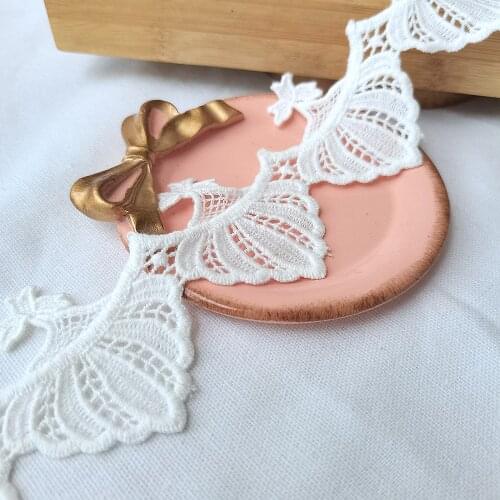 14Yards 6cm Cotton Shell DIY Garment Fabric Embroidered Lace Trim Sewing Accessories Handmade Clothing Material Needlework H63