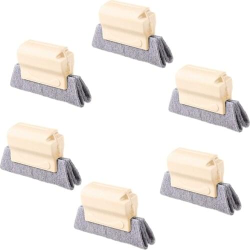 Window Groove Cleaning Brush Magic Cleaning Brush Hand-Held Groove Cleaner Scouring Crevice Brush for Door 6 Pieces
