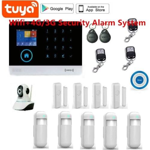 Wireless Home WIFI 4G Security Alarm System Kit tuyaAPP Control With Auto Dial Motion Detector Sensor Burglar Alarm System