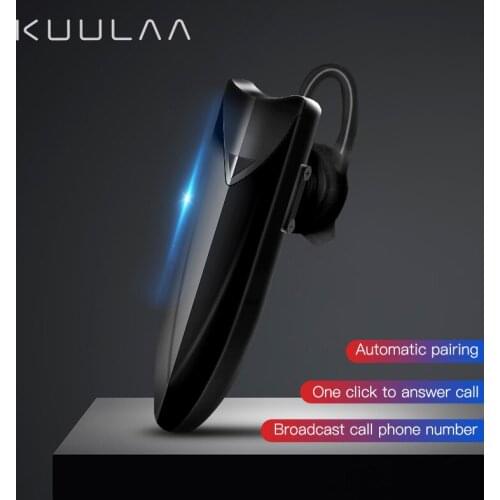 KUULAA Wireless Earphone Buletooth5.0 Business Headsets Drive Call Sports Earphones With Microphone Handsfree Wireless Earloop