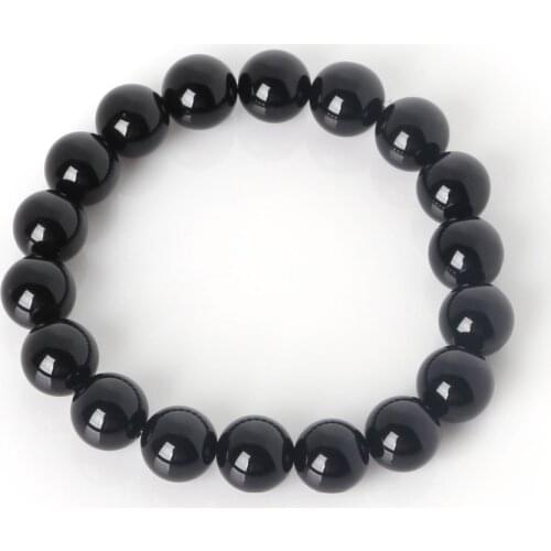 Charm Bracelet With Natural Stone Beads 6 8 10mm Black Onyx Agates Yoga Beaded Bracelet For Man Women Jewelry Gifts