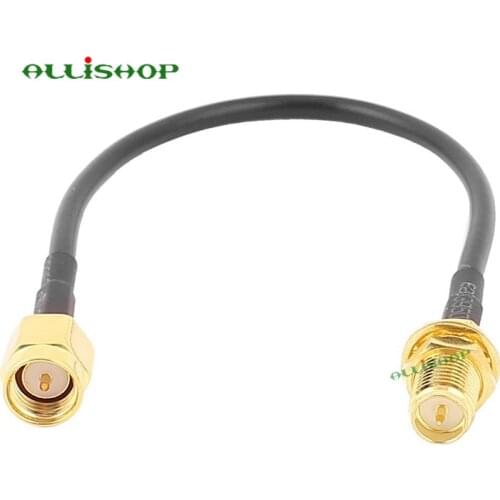 ALLiSHOP 0-3Ghz pigtail RP SMA female brooches plug to SMA male brooches plug low loss RG174 cable for FPV Antenna wifi router