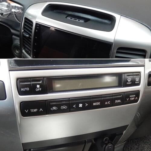 Car Center AC Audio Control board panel cover Trim Sticker Car Styling Fit For Toyota Prado FJ120 2003-2009