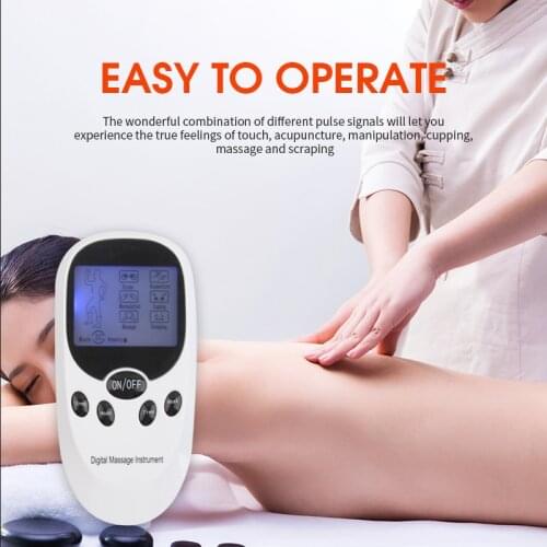 Dual Channel 6 modesLow frequency therapy Massager Tens Unit Electronic Therapy Body Neck Massager Pulse Muscle Stimulator