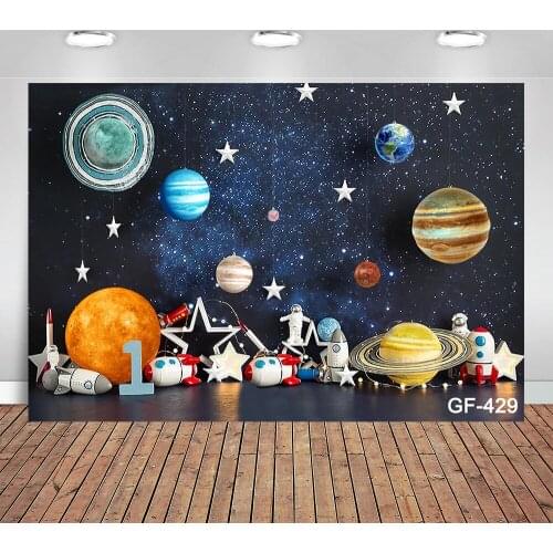 Space Astronaut Newborn Backgrounds Universe Planet Earth Moon Baby Shower Birthday Photography Backdrops Photo Studio