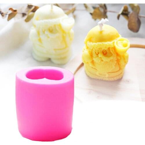 Santa Claus Shape Candle Mold 3D Silicone Soft Handmade Scented Perfect Stylish Multi-use Portable Easy Clean Candle Soap Mould