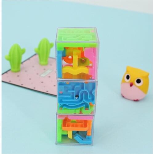 UainCube 3D 6-face Maze Pass Game Cube Puzzle Maze Toy Hand Patience Games Challenge Toys Balance Educational Toys for children