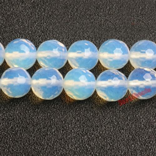 Fctory Price Natural stone faceted White Opalite Quartz Loose Beads 16" Strand 6 8 10 12mm Pick Size For Diy Bracelet Necklace