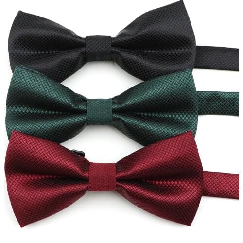 Plaid Bowties Groom Mens Solid Color Bowtie Cravat For Men Butterfly Gravata Male Marriage Wedding Party Bow Ties