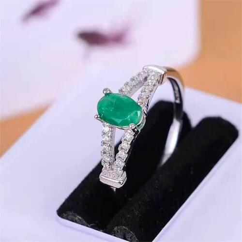 Fine jewelry perfect gold perfect highest grade green emerald ringfor women 4*6mm wedding ring