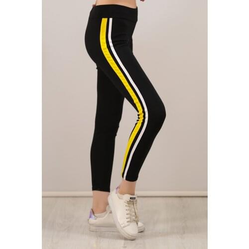 So Stripe Leggings Siyahsarı - 0240.432