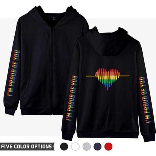 LGBT Rainbow Lesbians Gays Love Hoodie Hoody Fashion Men Women Zipper Hoodies Jackets Long Sleeve Unisex Hooded Sweatshirts Tops