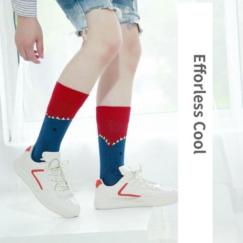 Fashion High Quality Character Cute Short Socks Women Harajuku Cute Shark Sea Island Ankle Socks Hipster Skate Ankle Funny Socks