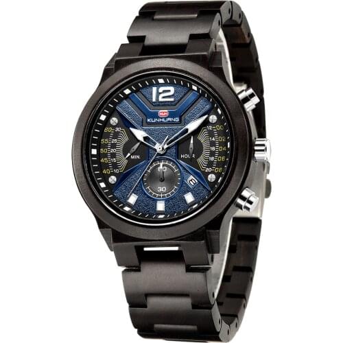 Top Luxury Full Wood Watch Men Red sandalwood walnut Mens Wooden Quartz Timepieces Male hour relogio masculino Dropshipping