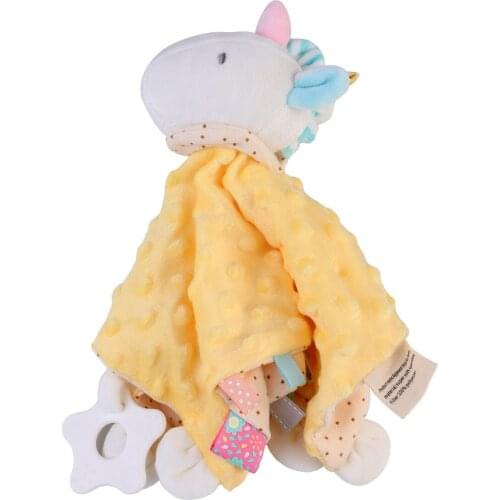 Newborn Baby Plush Stuffed Doll Toys Cartoon Animal Appease Towel Bib Soft Blanket Toys Baby Soother Toys