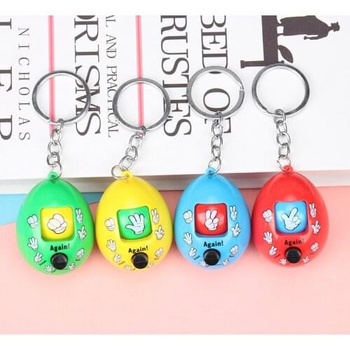 New Family Games Keychain Rock Paper Scissors Play Toy Key Chain Fancy Dolls Round Egg Key Ring Car Bag Pendant Charms Llaveros