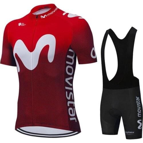 New Movistar Cycling Jersey Short Sleeve Pro Team Men Bike Bib Shorts Clothes Maillot Cycling Sets MTB Clothing Ropa Ciclismo