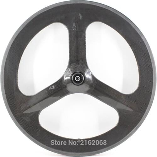 New OEM 700C Fixed Gear Track Road bike full carbon bicycle wheelset 3 spokes and clincher rim integrated with hub Free ship
