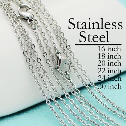 100 pcs - Stainless Steel Chain Neceklace, Stainless Steel Necklace Chain, 16/18/20/22/24/30 Inch Stainless Necklace for Women