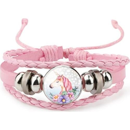 Unicorn Braided Kids Bracelet Multi-layer Charm Bracelet for Girls Friendship Bracelets Jewelry Fashion Cute Weave Jewelry Gifts