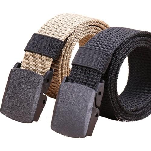 2019 Men Tactical Belt Nylon Military Waist Belt With Plastic Buckle Adjustable Outdoor Army Belts 2 pack Lightweight Belt