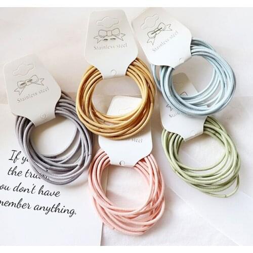 10pcs/lot Elastic Hair Band Hair Accessories Women Hair Rubber Bands Colorful Candy Colors Elastic Hair Bands Girls Gum for Hair
