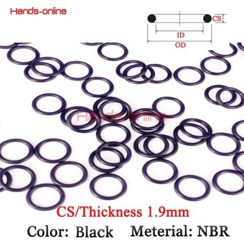 10pcs/Lot Black Thickness 1.9mm CS Rubber Sealing Ring Sealing Machine Ring Gasket select ID 0.2mm - 84mm oil resistance