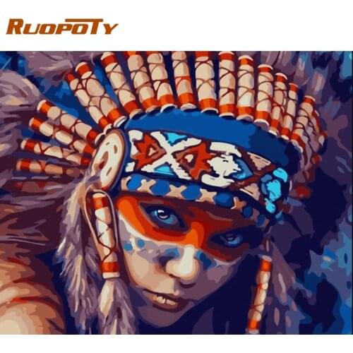 RUOPOTY Frame DIY Painting By Numbers Figure Painting Canvas By Numbers Acrylic Paint By Number For Adults Diy Gift For Home Art