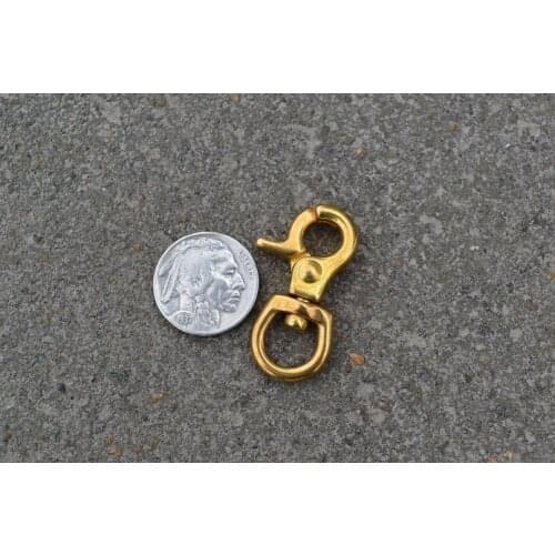 SK101) 10pc Tiny Solid Brass Spring Snap Hook Swivel Clasp Key Ring Chain Hardware Japan-Type-1