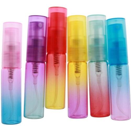 Glass Press Pump Vial Gradient Ramp Sample Test Empty Mini 4 ML Perfume Refillable Bottle Plastic Nozzle Cosmetic Spray Bottle
