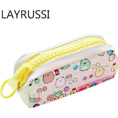 LAYRUSSI Girl Cosmetic Bag Cartoon Makeup Bags Pouch cute pencil canvas bag stationery bags Lady travel Toiletry Organizer pouch