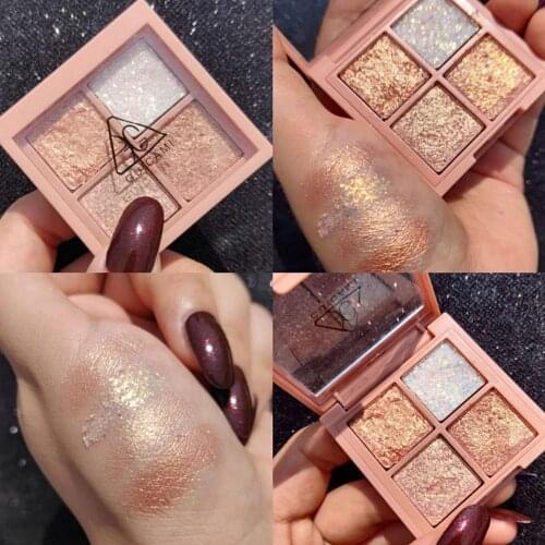 GUICAMI New Eyeshadow MINI Charming Eyeshadow Palette 4 Colors Make Up Palette Matte Shimmer Pigmented Eye Shadow Powder Beauty