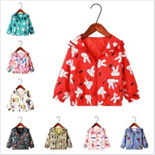 Spring Jacket For Girls Coats Hooded Animal Pattern Baby Boys Clothes Outerwear Kids Windbreaker Autumn Children Jackets Toddler