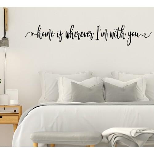 Cartoon home is wherever I'm with you Vinyl Wall Art Decal Living Room Children Room Wall Stickers Waterproof Wallpaper