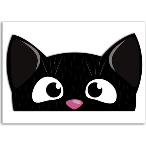 Lifelike Creative Stickers Vinyl Car Sticker Funny Cat Kitty Decal for Bumper Windows Moto Helmet Decals PVC 14cm X 7.5cm