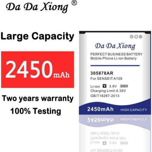High Quality 2450mAh 305878AR Battery for SENSEIT A109 phone battery